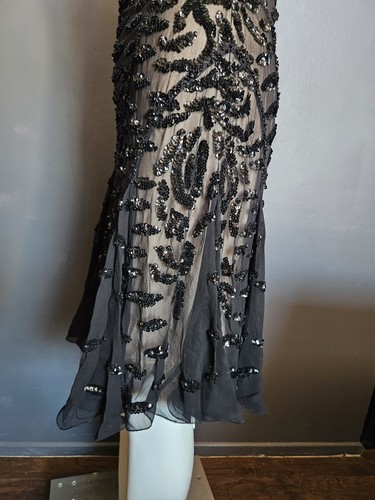 đŸ’¥STUNNING MANDALAY Y2K Evening COCKTAIL DRESS Embellished Beaded BLACK Size 8 - Picture 15 of 17