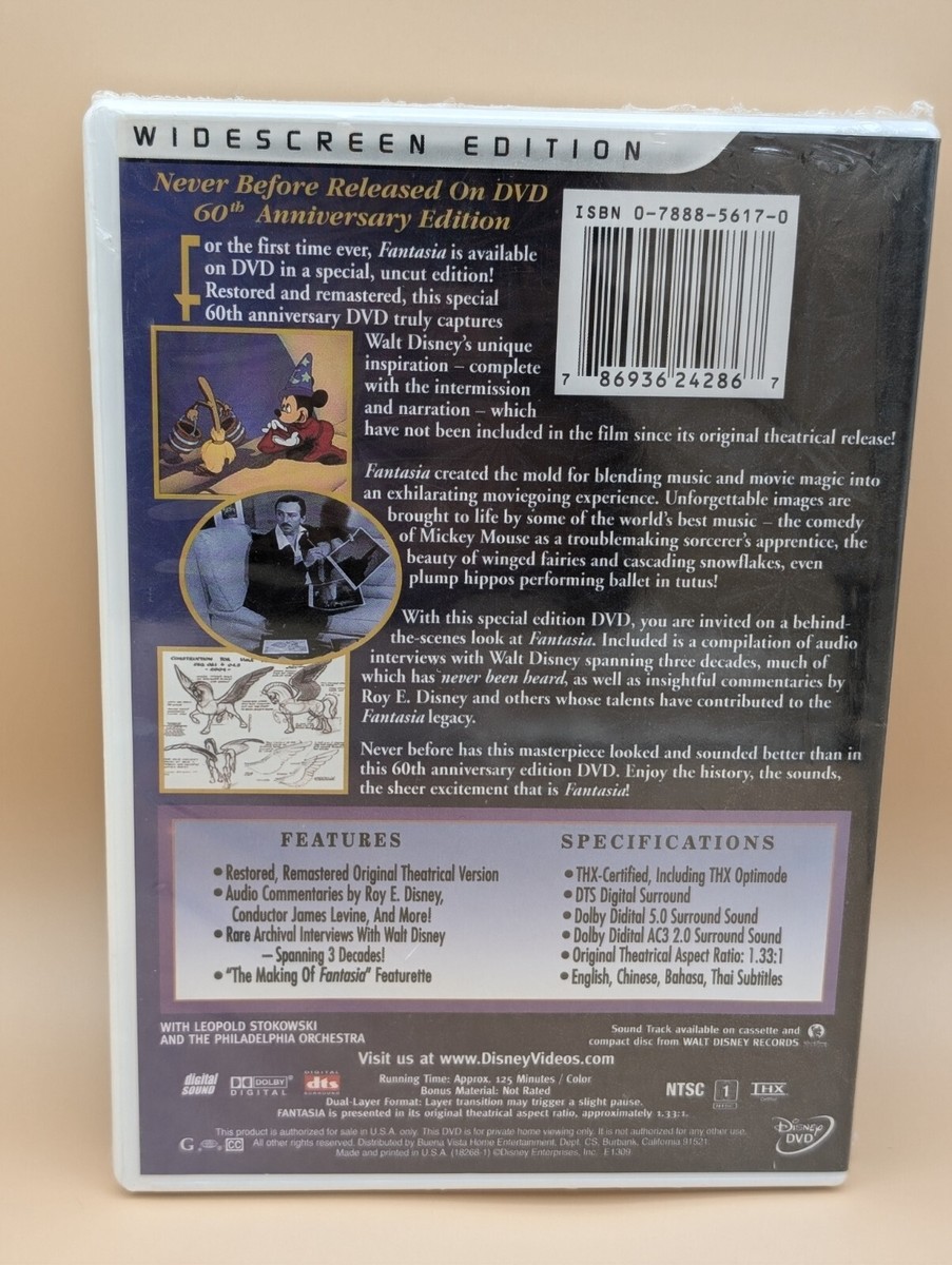 Fantasia (DVD, 2000, Restored Full-Length Version) for sale
