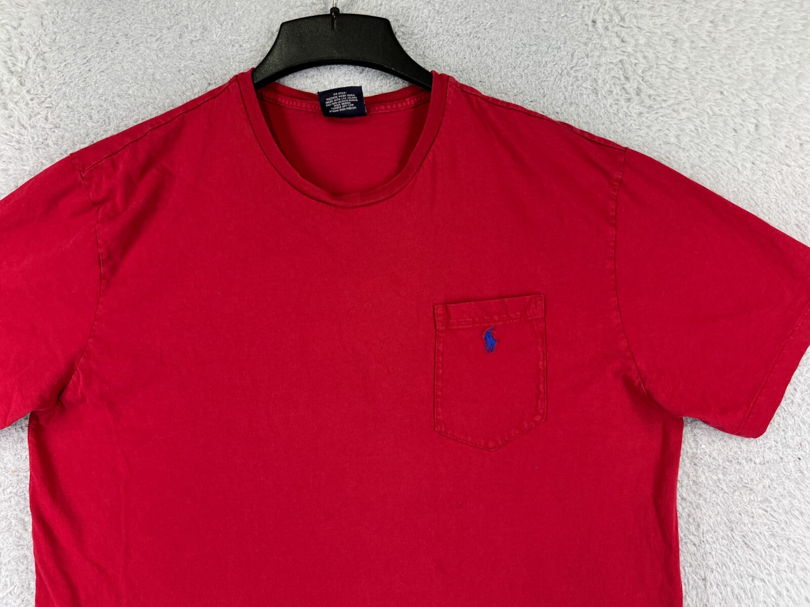 Polo Ralph Lauren camicia uomo grande rosso pony girocollo manica corta cotone