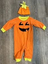 Baby Boys Girls Halloween Jack O Lantern Pumpkin Costume Sz 6-9 Months