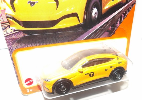 Matchbox 2023 #22/100 2021 FORD MUSTANG MACH E Yellow Taxi Diecast NEW - Picture 4 of 7