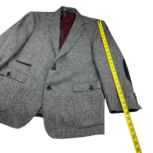 Patrick James Men's 100% Wool 2-Button Tweed Blazer Gray Herringbone • 48R - Picture 11 of 12