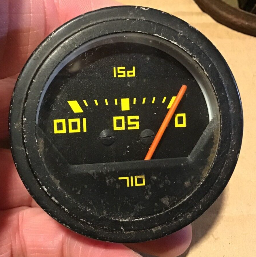 TWO AUTOMOBILE GAUGES & ORIGINAL HEADLIGHT & SIDELIGHT BULB HOLDER