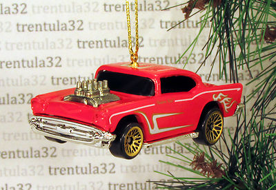'57 CHEVY 1957 CHEVROLET RED GOLD CHRISTMAS TREE ORNAMENT XMAS | eBay