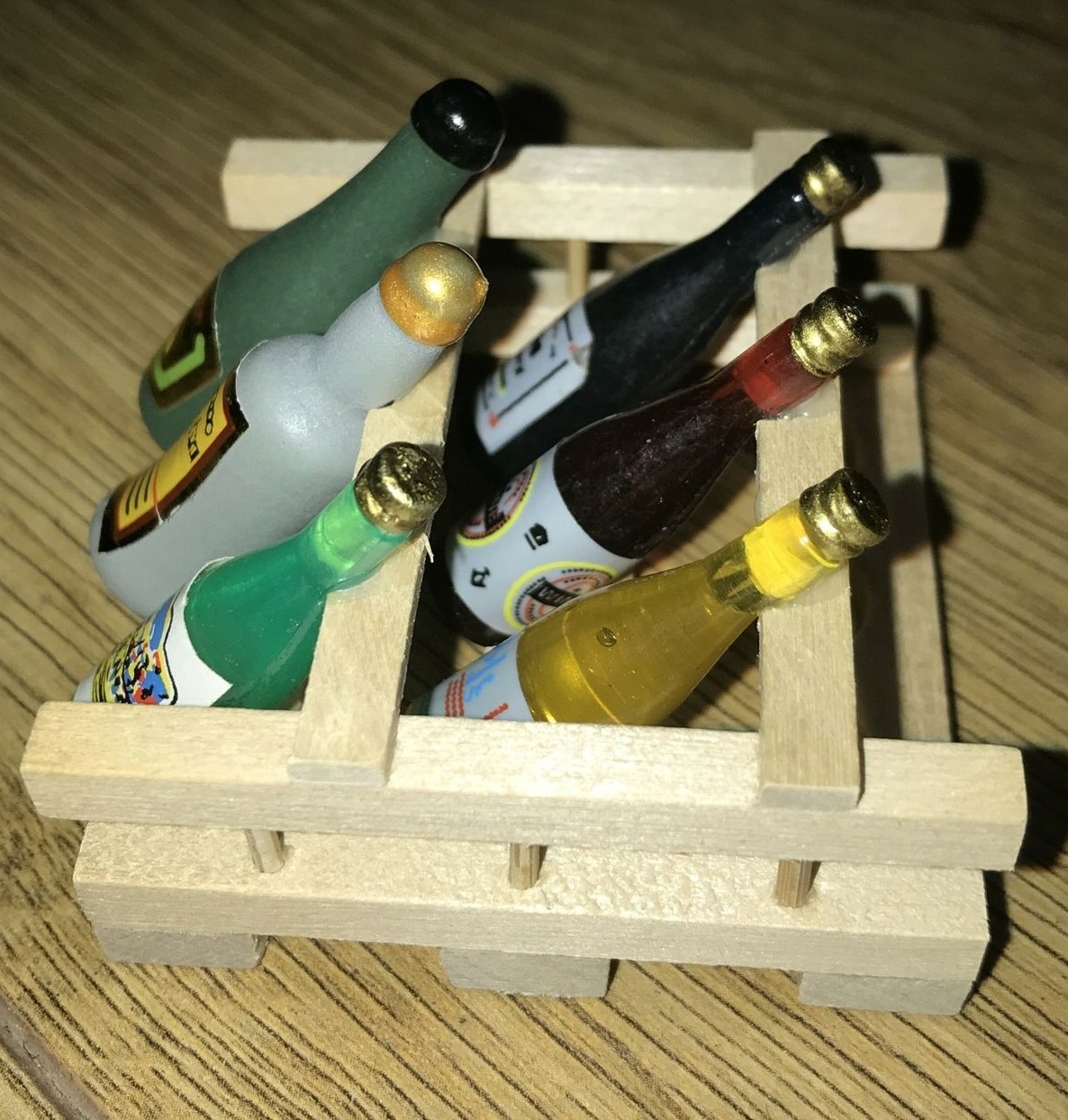 Dolls House Miniature Wine Rack with Bottles  4