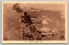 R.A.F. Aircraft Formation Postcard – Vintage French Aviation Unused