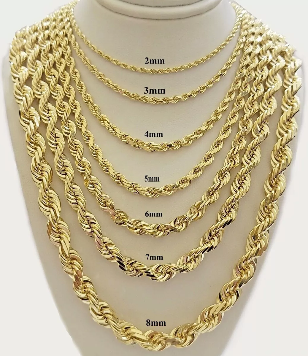 14k 18 inch 2024 gold rope chain