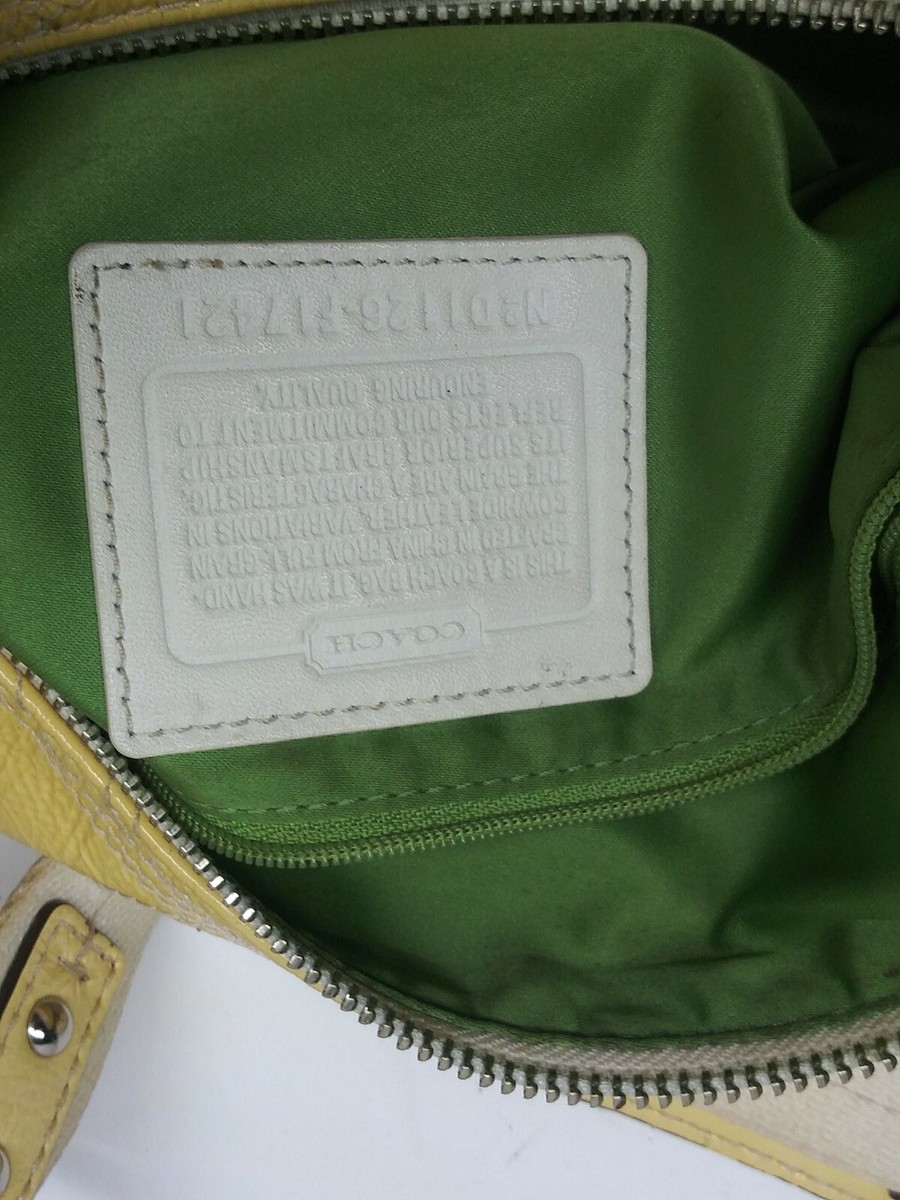 バッグ Coach Signature Hobo Hand Bag Yellow YELLOW COACH SIGNATURE MID FRAME SHOULDER TRAVEL HOBO TOTE