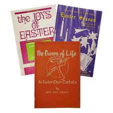 3 Vintage Easter Season Song Books Gospel Choir Sheet Music 1940s 1950s 1970s