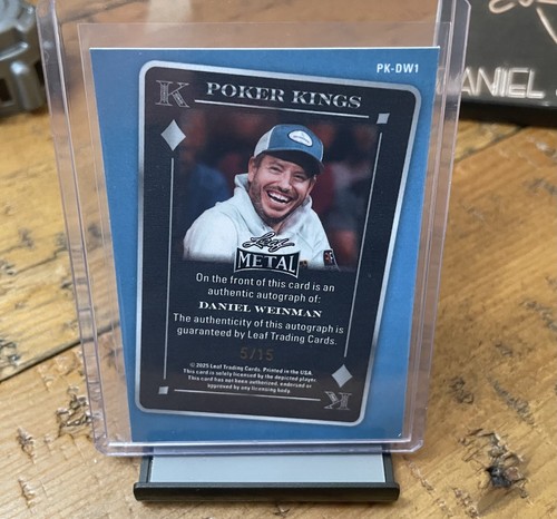 2025 Leaf Metal Poker Daniel Weinaman Autograph Poker Kings Red 5/15 - Picture 2 of 3