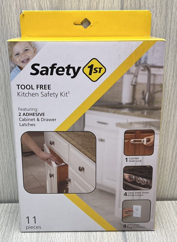 Safety 1st Tool Free Kitchen Safety Kit Cabinet & Drawer Latches Slide Lock