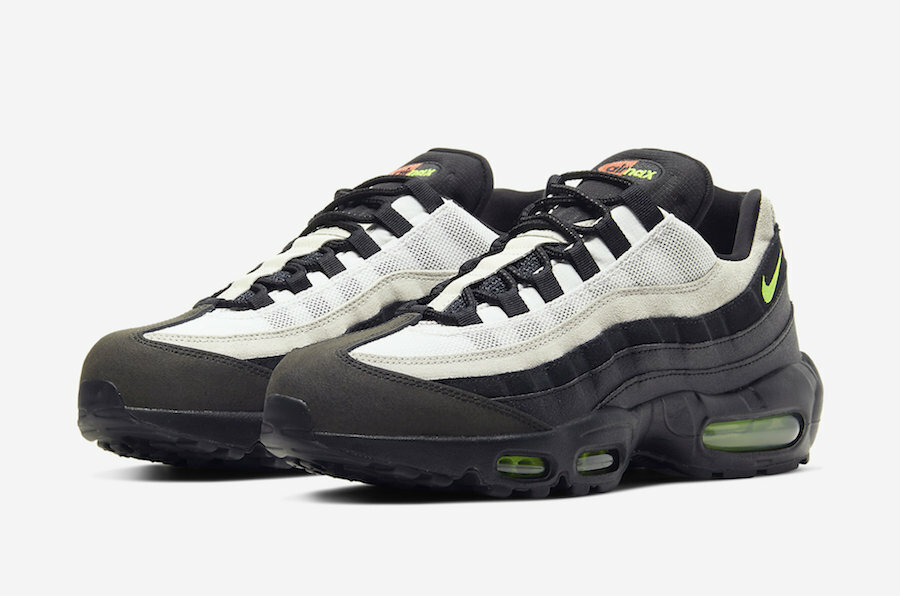 lime green and black air max 95
