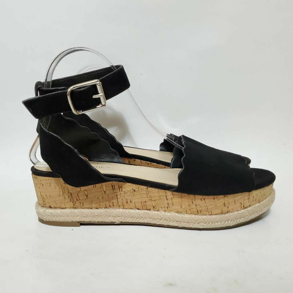 Marc Fisher Womens Faitful Ankle Strap Sandals Platform Heels Black Shoes