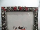 Red Rhinestone Enamel Picture Frame with Small Pearls Tabletop 3 1/2 ...