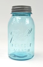 Vintage BALL Perfect Mason Jar (Blue) -7 in. Tall *Made in USA