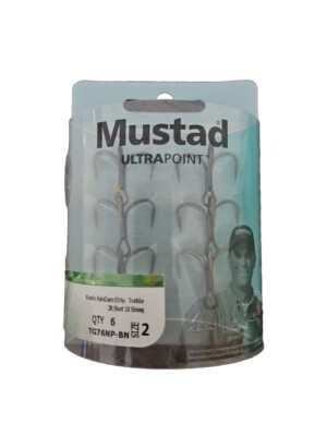Mustad Ultra Point Triple Grip Treble Hook #2 Black Nickel 6/Pack TG76NP-BN-2-6U