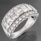 Dazzling Solid 18k White GOLD 36 DIAMOND ETERNITY RING 2.0cts MHJ Sz O