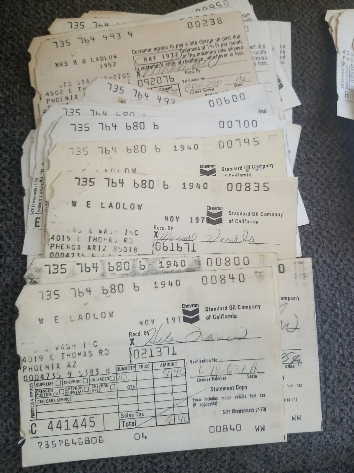 70 Vintage 1970s Chevron Standard Oil Gas Station Statements Paper  Travel