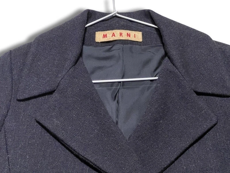 MARNI Women's Pea coat Single Breasted Jacket Navy size 40 - Image 3 of 4