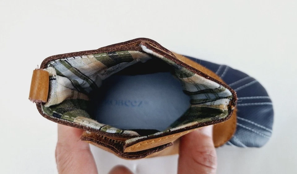 Robeez Boots 4 Brown Blue Leather Booties - Image 4 of 4