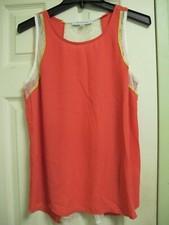 Women's Sleeveless Lace Back Scoop Neck A-Line Tank Top Size S