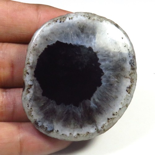Black Slice Gemstone 47x41 mm Natural Geode Agate Slice Cabs 120 Cts DIY BS-1104 - Picture 3 of 5