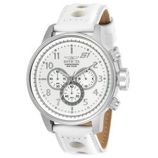 Invicta Men's Watch S1 Rally White Dial Leather Strap Quartz Chronograph 24083