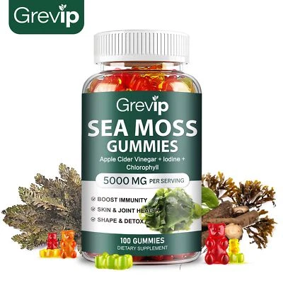 GREVIP Organic Irish Sea Moss,Bladderwrack,Burdock Root, Chlorophyll - Immune Support