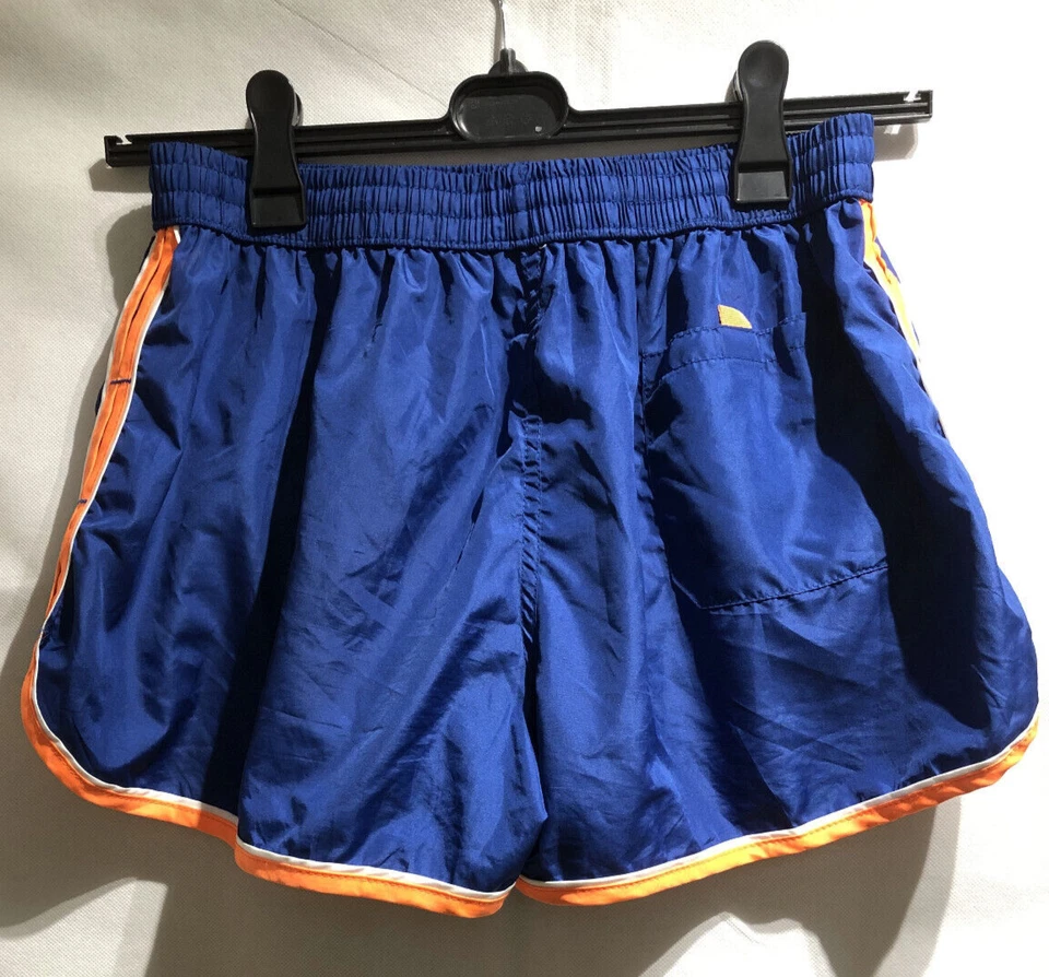 MENS DARK BLUE AND NEON ORANGE BEACH SHORTS SIZE: XL WAIST - 30" (MS04) - Image 2 of 3