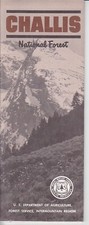 Vintage "Challis National Forest" Idaho U.S. Forest Service Map c.1965