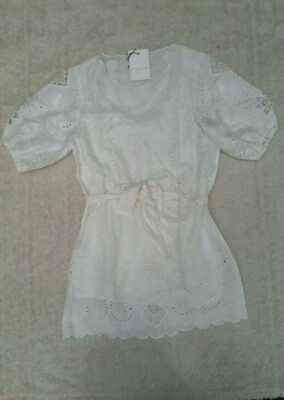 SPELL Lala Linen Shift Dress In White | Size: XS SPELL Lala Linen Shift Dress In White | Size: XS