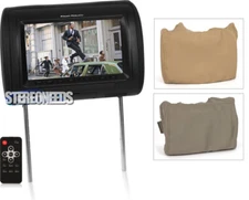 Power Acoustik 9" LCD Universal Car Headrest Pillow Monitor IR FM Transmitter