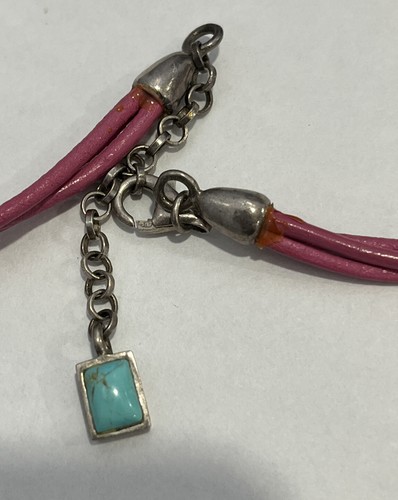 Barse Sterling Silver 925 Necklace Turquoise Amber Pink Green Stone Pendant F128 - Picture 6 of 6
