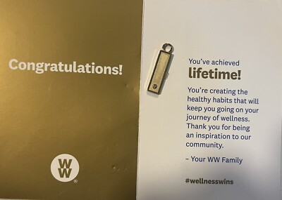 Weight Watchers lifetime member Milestone charm  Gold / Rhinestone
