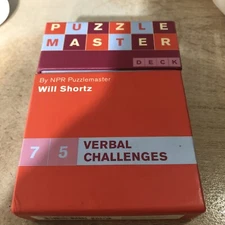 Puzzle Master deck 75 Verbal Challenges brain teasers Shortz