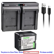Kastar Battery Dual Charger for Panasonic CGR-DU14 CGA-DU14 & SDR-H200 SDR-H250