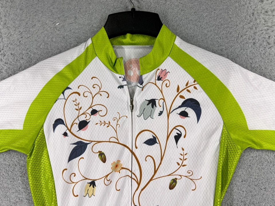 Camiseta deportiva de ciclismo Weimostar para niñas 2XL XXL blanca verde ciervo cremallera completa poli spandex Foto 4 de 4