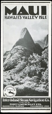 1930s MAUI: HAWAII'S VALLEY ISLE TRAVEL BROCHURE, INTER-ISLAND STEAM NAVIGATION