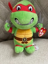 TY BEANIE BABIES TEENAGE MUTANT NINJA TURTLES RAPHAEL 6" PLUSH FIGURE WITH TAGS