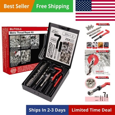 M6x1.0 Thread Repair Kit, HSS Drill Helicoil Repair Kit Metric