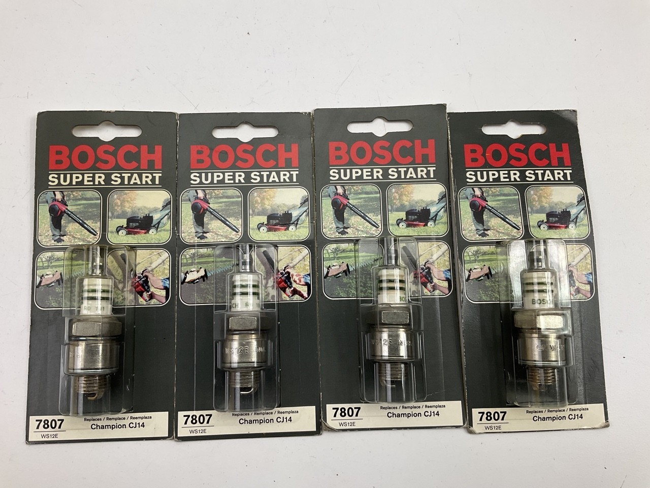 4 Bosch 7807 Small Engine Lawn Mower Spark Plugs - Replaces Champion CJ14