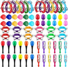Kids' Musical Instruments Set with Shakers Bells Cymbals Maracas Tambourine and