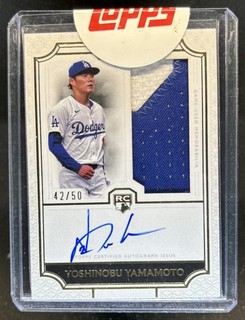 2024 Topps Definitive Yoshinobu Yamamoto Rookie Patch Auto #/50 Dodgers