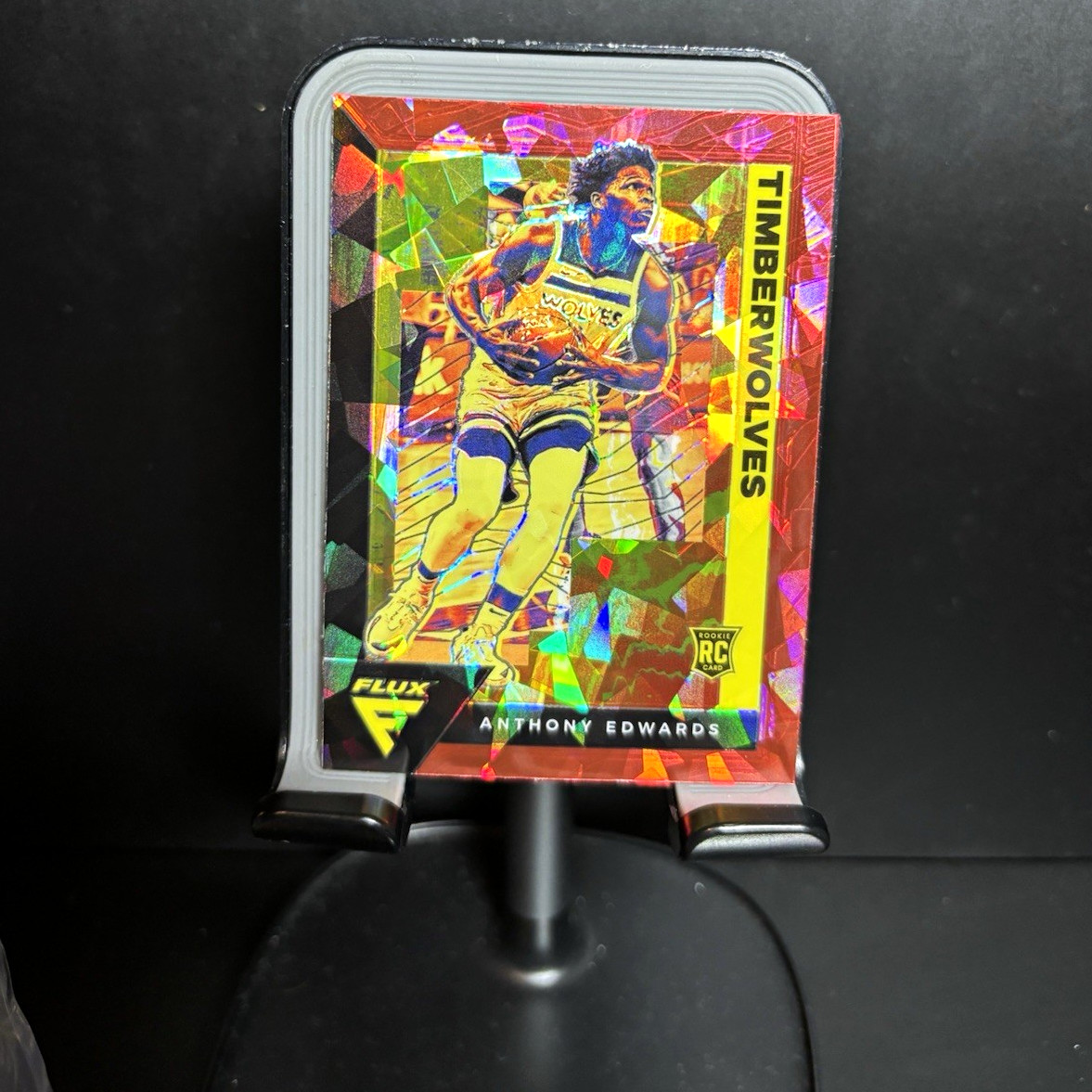 Panini Flux 2020-21 Rookies Red Cracked Ice Prizm Anthony Edwards RC #202