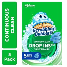 Toilet Bowl Cleaner Tablets 5 Blue Discs Continuous Clean Drop-Ins Lasts Up to 4
