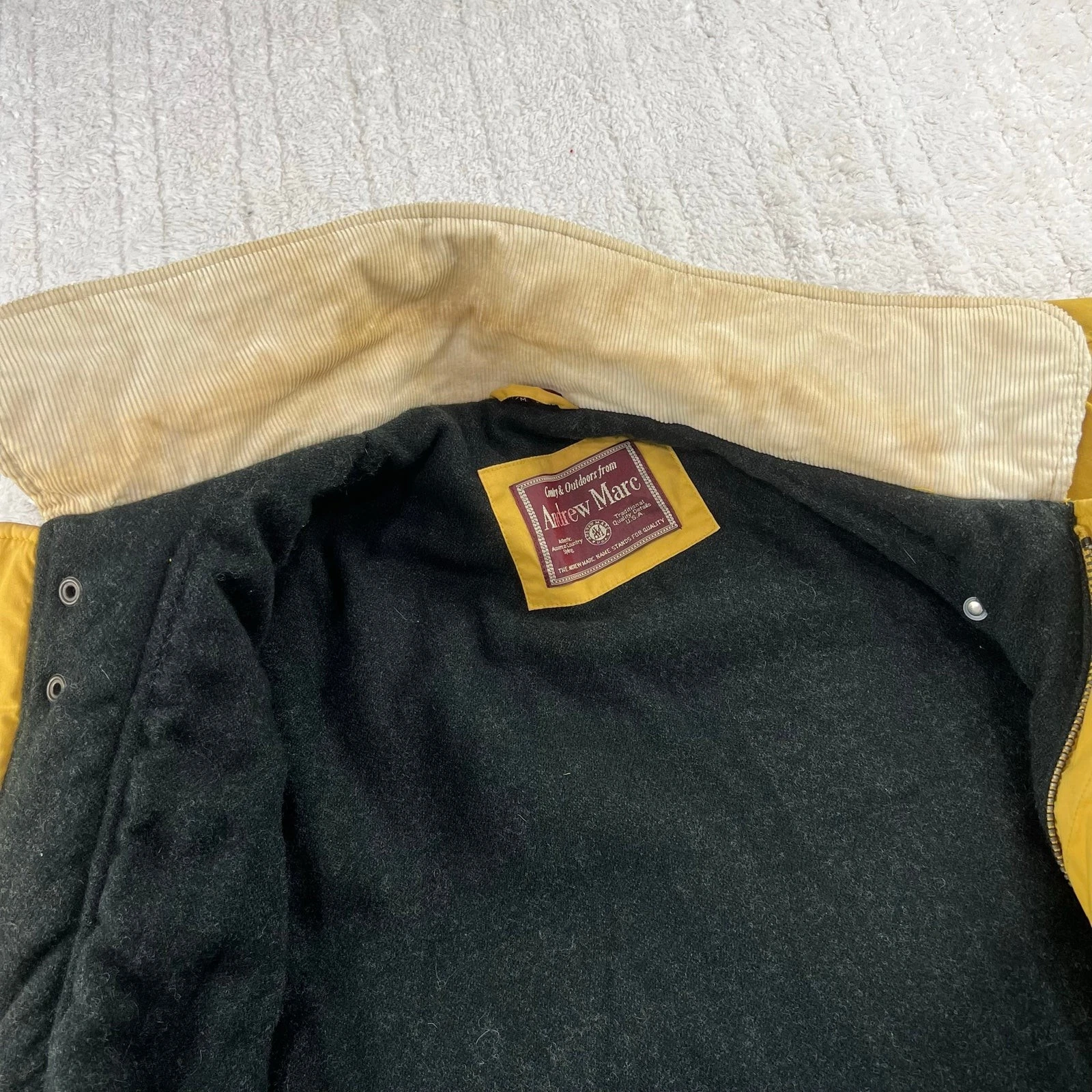Andrew Marc Country & Outdoor Yellow Fireman Clasp Coat jacket Size Medium Men's image 8