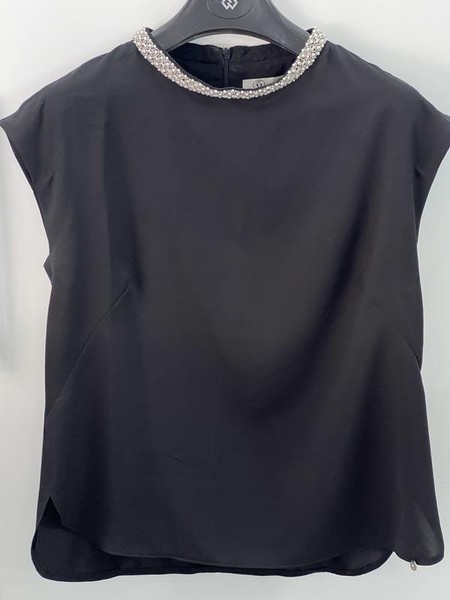 Women ELLI WHITE Shirt Black Silk 42 / XL / 50