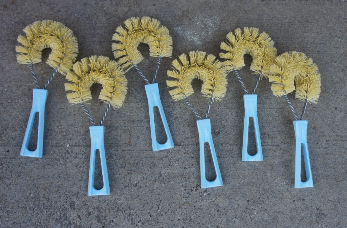Vintage Lot 6 FULLER BRUSH Genuine Vegetable Scrub Brushes NOS Kitchen USA