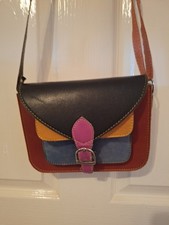 Multi Coloured Crossbody Leather Handbag