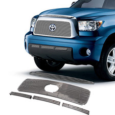Fits 2007-2009 Toyota Tundra Chrome Billet Grille Insert Combo Upper Bumper Top